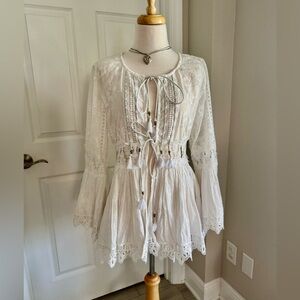 Barók Elegant White Lace Women Top